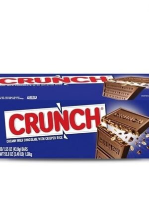 CRUNCH. Bulk 36 Pack. Milk Chocolate and Crisped Rice. Full Size Individually Wrapped Candy Bar. 1.55 oz Each