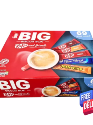 Nestlé Kitkat and Friends Big Biscuit Box | 69 x Chocolate Biscuit Bars – KitKat. Blue Riband. Toffee Crisp | Bulk Chocolate Box 1.357kg